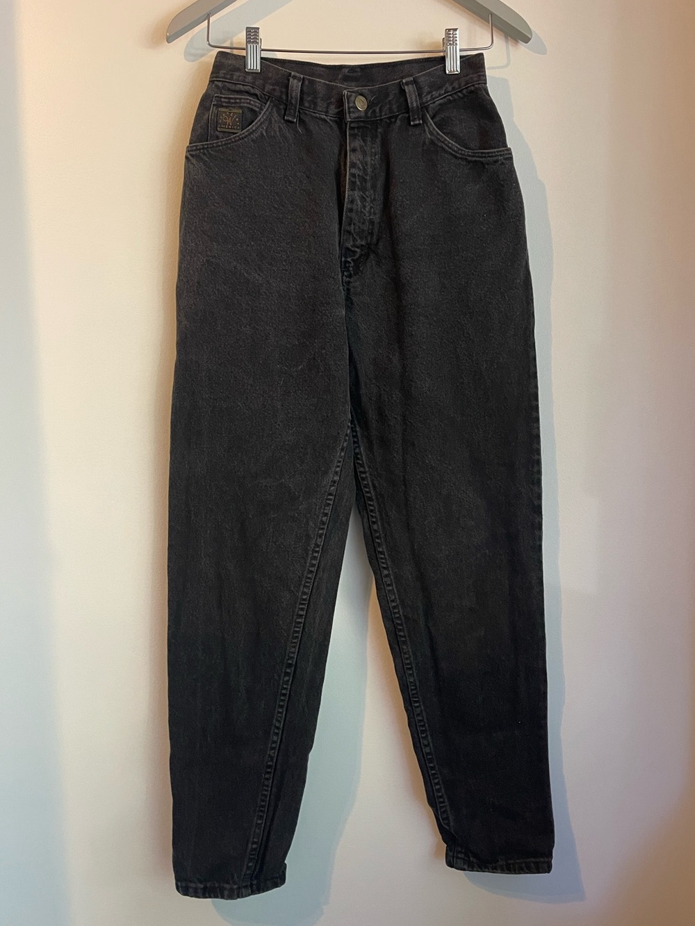 Vintage 90s Wrangler Made in USA High Waist Mom Jeans Black Wash 10 Medium